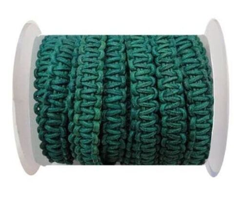 FLAT BRAIDED CORDS-10MM- STAIR CASE STYLE-TURQUOISE