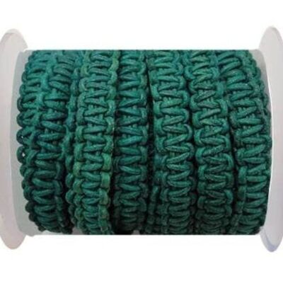 FLAT BRAIDED CORDS-10MM-STAIR CASE STYLE-TURQUOISE