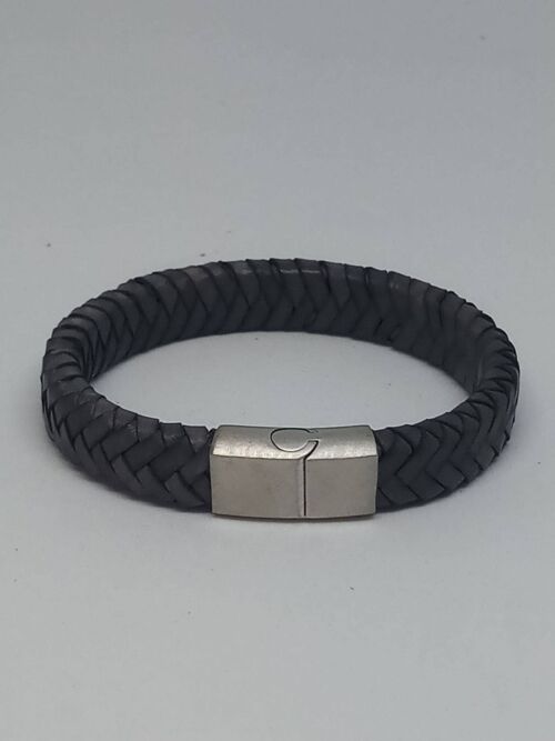 Flat Braided Grey Bracelet with MGST 32 steel lock