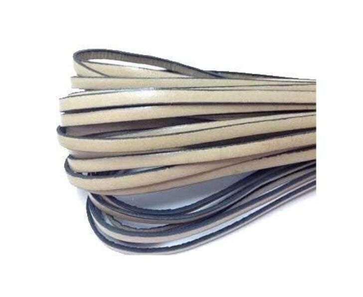 FLACHES LEDER 5 MM – SILBER MIT ITALIENISCHEM STILCREME