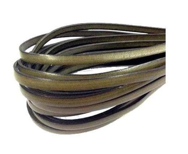 FLACHLEDER 5MM - SILBER MIT ITALIENISCHEM STIL-VERDE