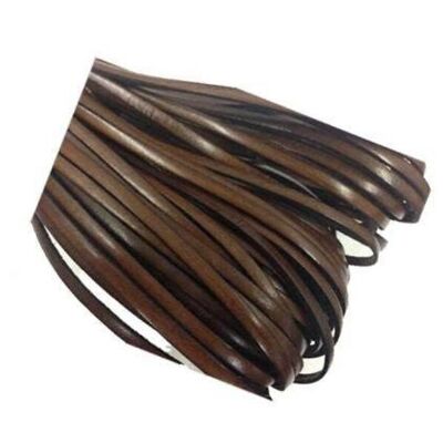 FLAT LEATHER ITALIAN - 4 MM - DARK BROWN