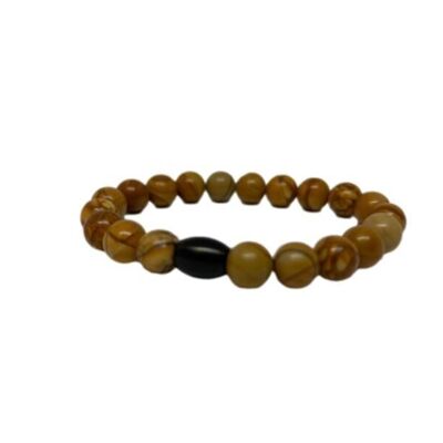 Pulsera de piedras preciosas vetas de madera