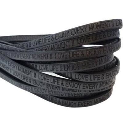 LOVE LIFE & ENJOY EVERY MOMENT - 5MM - DARK GREY