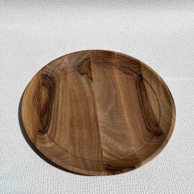 Vencea - plato de madera de nogal, 24x2 cm