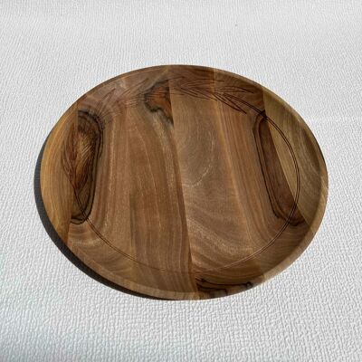 Vencea - assiette en bois de noyer, 24x2 cm