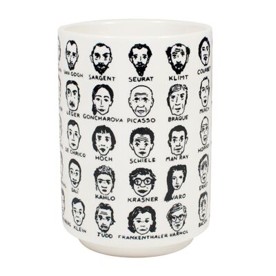 Taza de café personajes históricos del arte moderno.