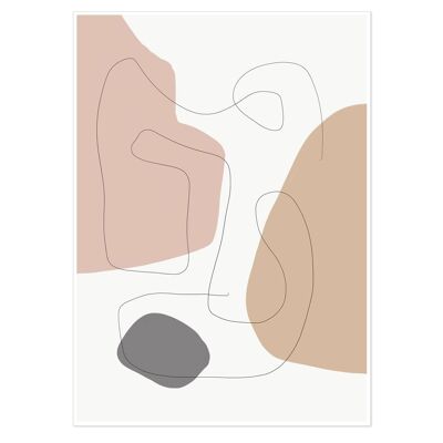 Scandi Shapes With Lines Art Print 50x70cm