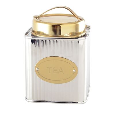 SILVER AND GOLD TEA BOX 10X10X10CM