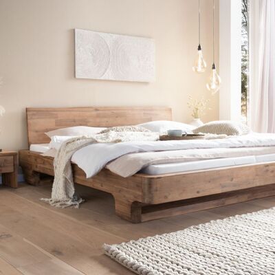 Wooden bed Sendai acacia 140x200 cm