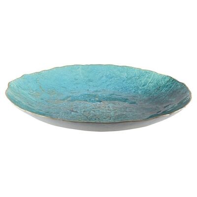 COUPE TURQUOISE AVEC BORD DORE 50CM