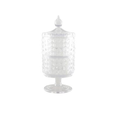 2-TIER GLASS CANDY BOTTLE WITH LID H24CM