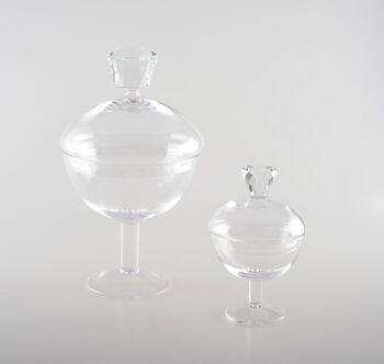 BONBONNIERE EN VERRE AVEC DIAMANT H14CM 2