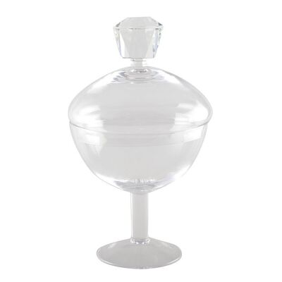 BONBONNIERE EN VERRE AVEC DIAMANT H24CM