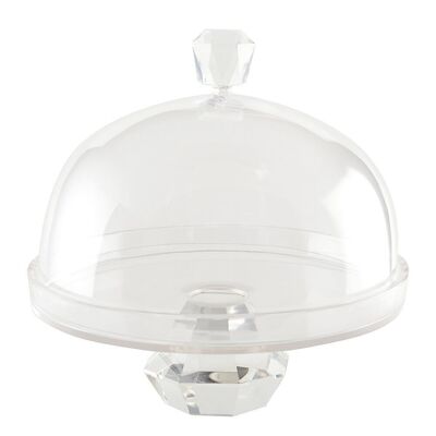 CAKE BELL ON DIAMOND GLASS STAND