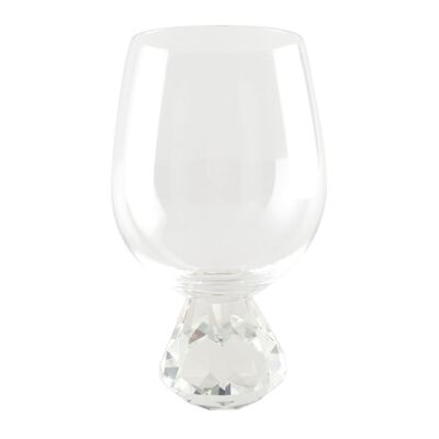 VERRES A VIN AVEC PIED EN DIAMANT - LOT DE 4