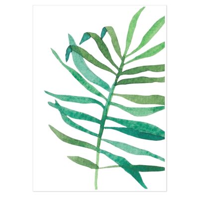 Tropical Watercolour Palm Leaf Art Print 50x70cm