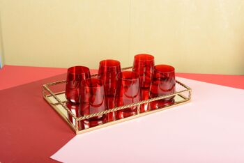 VERRES A EAU ROUGE - LOT DE 6 3