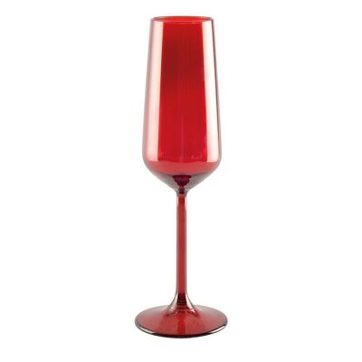 RED CHAMPAGNE FLUTES - SET OF 6