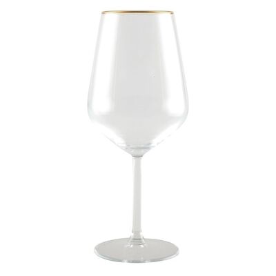 WINE GLASSES WITH MATT GOLD EDGE - SET OF 6