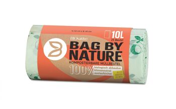 Sacs poubelles bio compostables de 10 L sans anses : 25 sacs, 100 % biodégradables en 6 semaines, fabriqués en Allemagne, neutres pour le climat, végétaliens 1