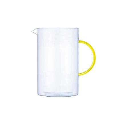 GLASS PITCHER WITH YELLOW HANDLE 1.5L