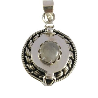 Colgante venenoso Rainbow Moonstone Plata Colgante hecho a mano