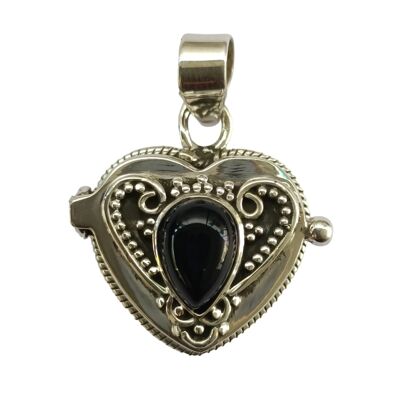 Gift Anhänger Schwarzer Onyx Sterling Silber Handgefertigter Anhänger