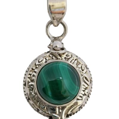 Ciondolo veleno Ciondolo fatto a mano in argento sterling con malachite