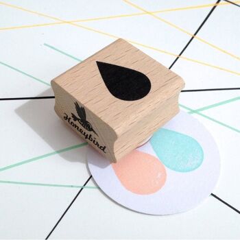 Tampon Tear Drop - Design solide - Vert menthe - Support en bois 3