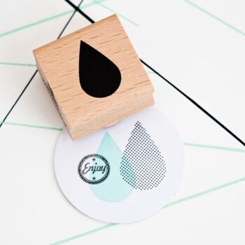 Tampon Tear Drop - Design solide - Vert menthe - Support en bois 8
