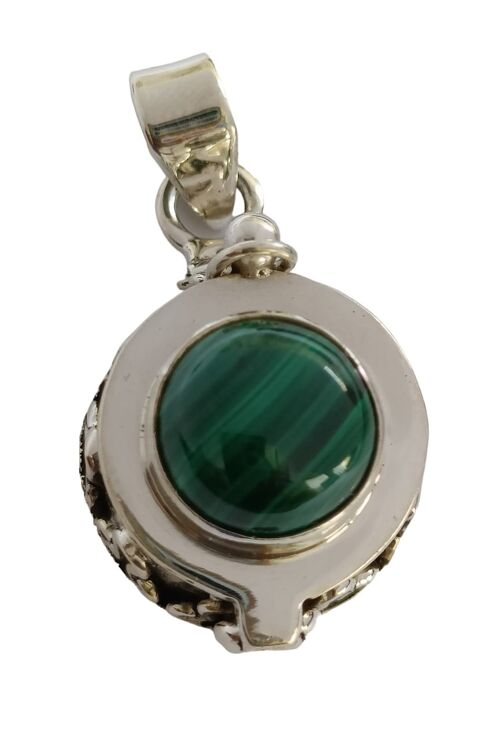 Poison Pendant Malachite Sterling Silver Handmade Pendant