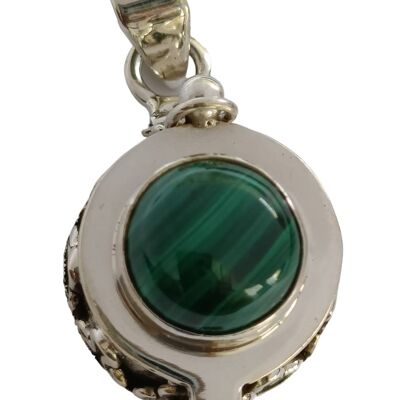 Poison Pendant Malachite Sterling Silver Handmade Pendant