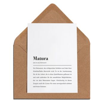 Définition de Matura : carte de voeux avec enveloppe 2