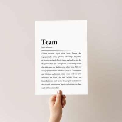 Team definition: DIN A4 poster for colleagues