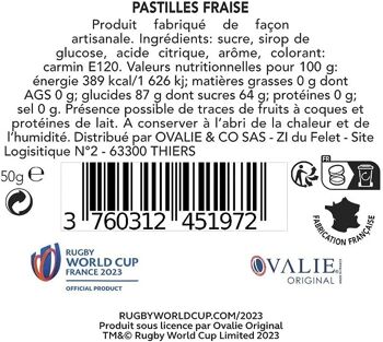 Bonbons officiels Coupe du Monde Rugby France 2023 (Fraise) 4
