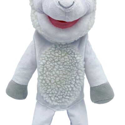 Marioneta de mano con boca móvil de oveja