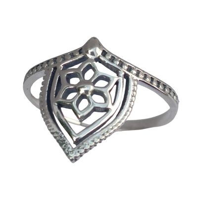 Bellissimo anello in argento sterling 925 a forma di fiore