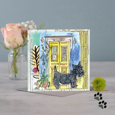 At home with scottie greeting card