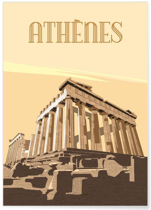 Affiche illustration de la ville Athènes