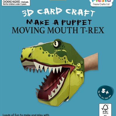Kit artigianale per burattini a mano T-Rex: crea il tuo burattino a mano con carte