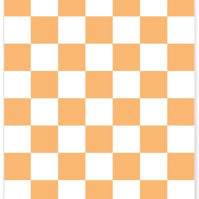 Tablero de ajedrez naranja Póster