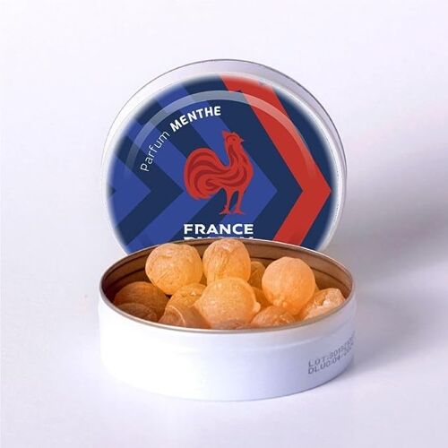 Boîte de Bonbons Officielle Coupe du monde France Rugby Ovalie Original (Menthe)