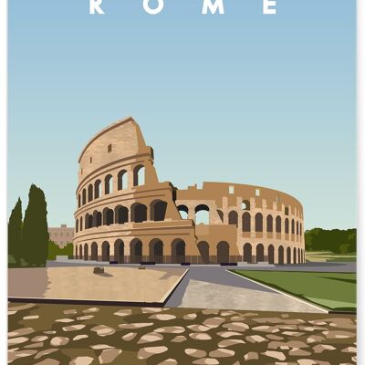 Cartel de ilustración de la ciudad de Roma.