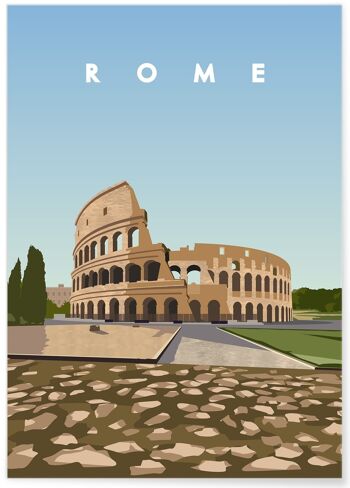 Affiche illustration de la ville de Rome 1