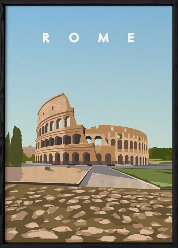 Affiche illustration de la ville de Rome 3