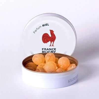 Scatola di caramelle originale ufficiale della Coppa del mondo di Francia Rugby Ovalie (Miele)