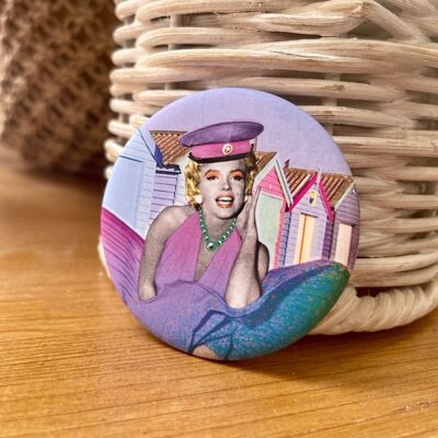 Marilyn at the beach badge