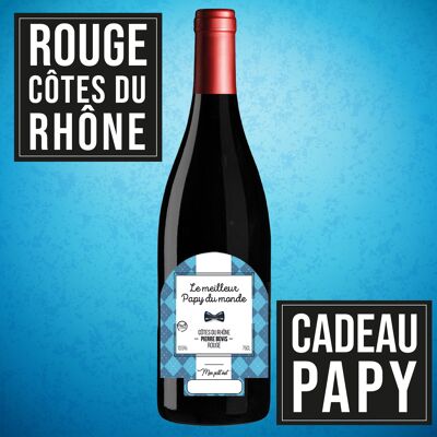 Gift wine "Best Grandpa" - AOC Côtes du Rhône RED 75cl