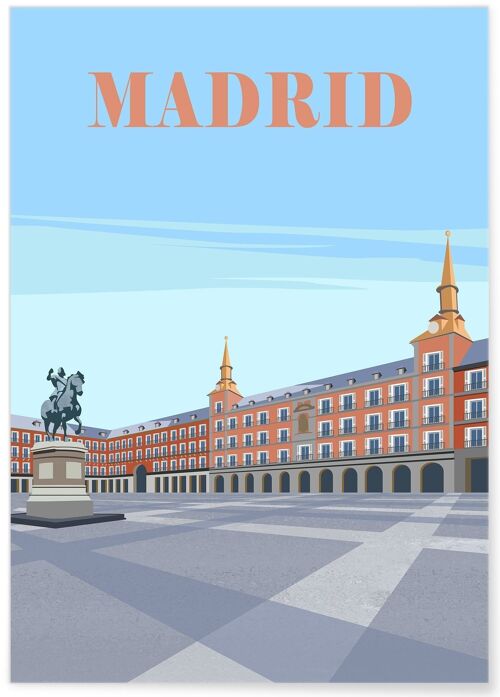 Affiche illustration de la ville de Madrid